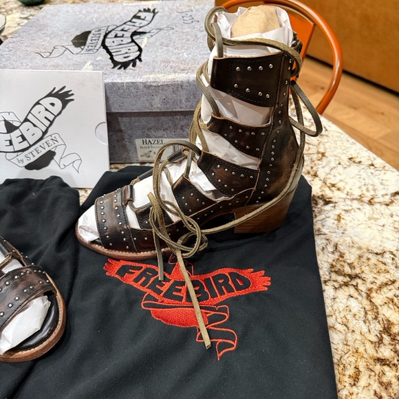 Freebird by Steven HAZEL Black Distressed Gladiator Sandals - Picture 10 of 12